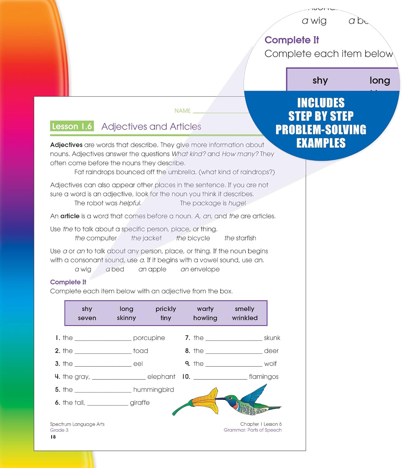 Spectrum Grade 3 Language Arts Workbook, English Grammar, Parts of Speech, Sentence Building Skills, Vocabulary, Punctuation, and More, ELA Classroom or Homeschool Curriculum (Volume 13)