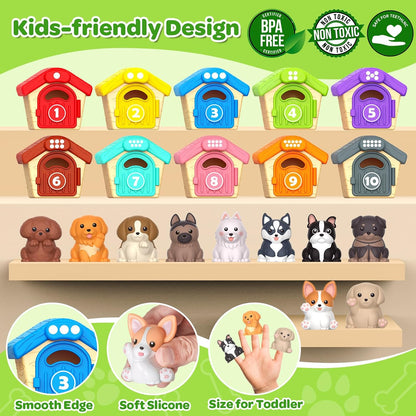 Learning Toy for Toddlers 1 2 3 Year Old, 10 Farm Animal Toys & 10 Barns, Counting, Matching & Sorting Montessori Educational Sensory Toys, Christmas Birthday Easter Gift for Baby Boy Girl 1-3