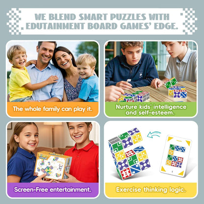 BBnote Family Matching Game for Kids & Adults, Block Puzzle Board Games for Boys & Girls Ages 6-8 8-12, 2+ Player Card Puzzles for Children 6+ Year Olds