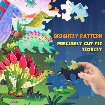 Unicorn Toys Gifts for Girls Age 4-6, 70 Pcs Jumbo Floor Puzzle for Kids, Fun Educational Preschool Learning Toy for Toddlers 3-5, Easter Basket Stuffers Birthday Gifts for Kids (Pink)