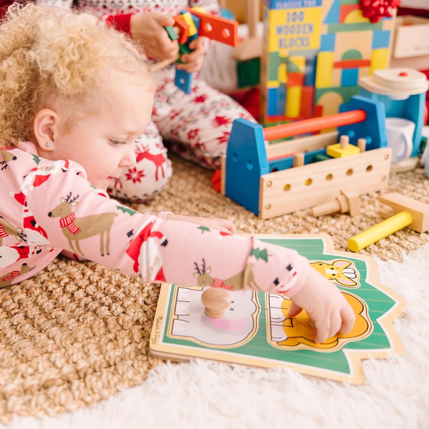 Melissa & Doug Pet Animals Jumbo Knob Puzzle, Wooden Peg Puzzle for Toddlers, Educational Toy for Shape Recognition and Fine Motor Skills, Ages 1+