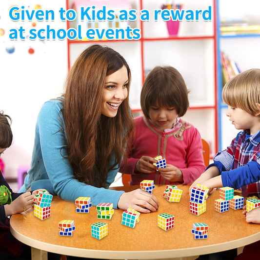 48 Pack Mini Cubes Puzzle Box for Kids, 1.18in 3x3 Magic Cube Brain Teasers for Boys Girls, School Rewards & Classroom Prize for Students Party Favors Birthday Gift Goodie Bag Fillers