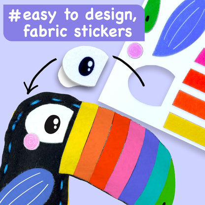 EZCRA Fairy Sewing Kit for Kids Ages 4-8, 4 Easy Projects, No-Mess Learn-to-Sew Arts & Crafts with Felt Stickers for Beginners