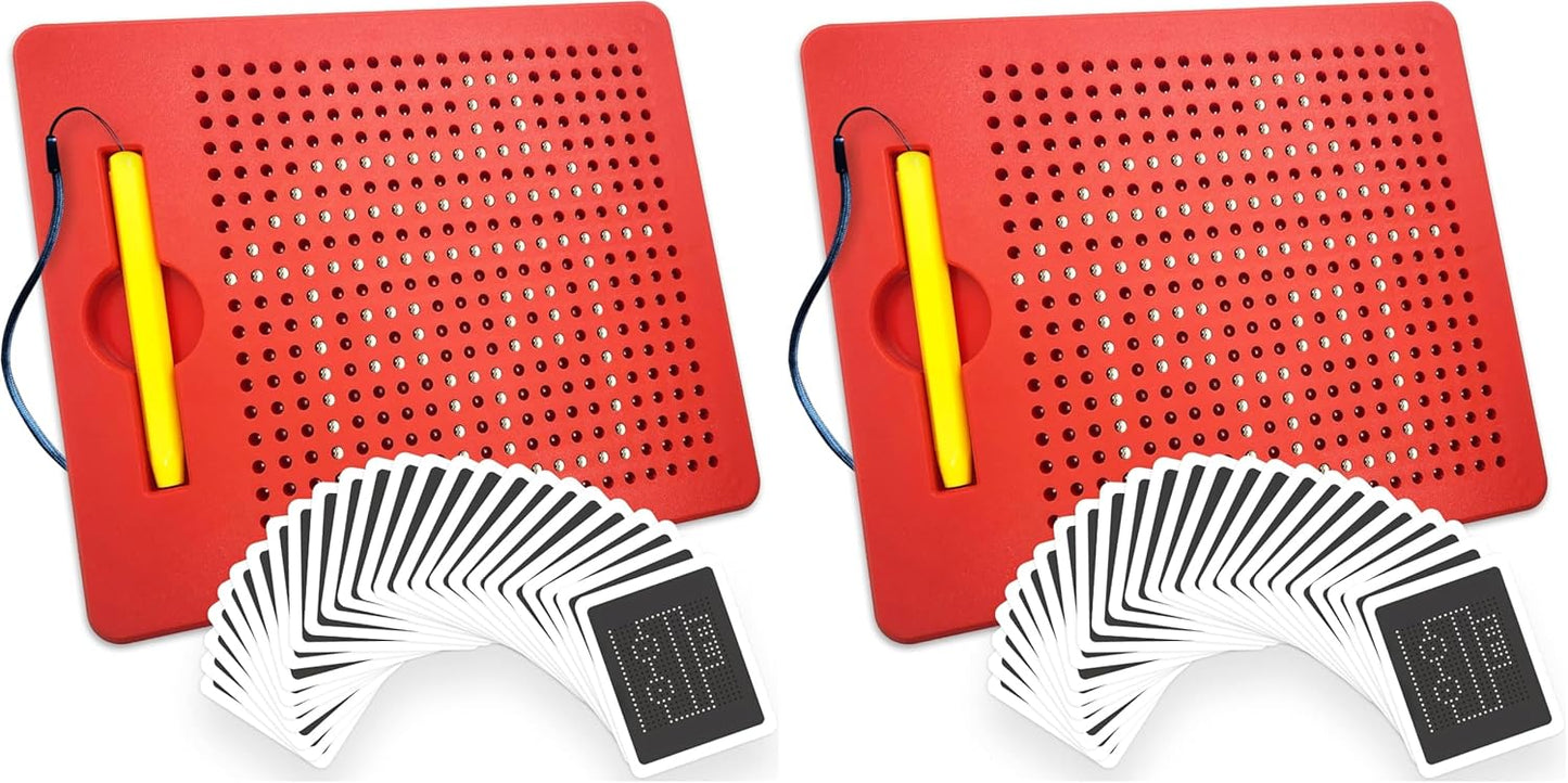 Magnetic Drawing Board for Kids - Includes Magnet Board, Attached Stylus Pen, 25 Double-Sided Ideas Cards - Fun Travel & Car Ride Activities