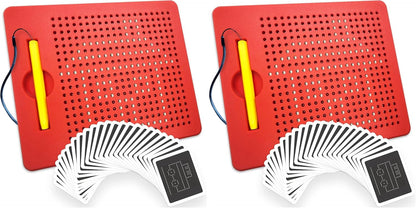 Magnetic Drawing Board for Kids - Includes Magnet Board, Attached Stylus Pen, 25 Double-Sided Ideas Cards - Fun Travel & Car Ride Activities