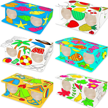 WorldBazaar Coloring Binoculars Crafts for Kids 12 Pack End of Year Gifts Make Your Own Paper Binocular DIY Art Craft Toys Boys Girls Birthday Summer Camping Party Supplies Class Activity