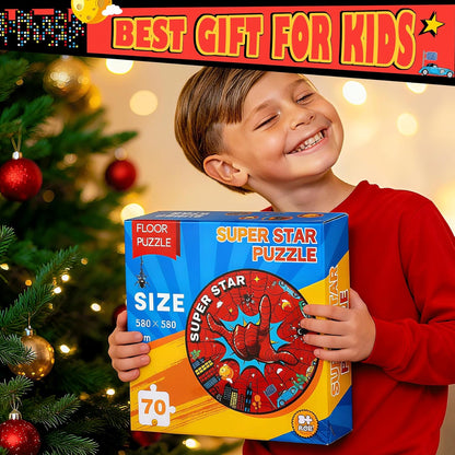 Spider Web Puzzles for Kids Ages 4-6, 70pcS Jumbo Floor Puzzle for Toddlers Ages 2-4, Preschool Toys Educational Puzzles for 3 4 5 6 7 8 Years Old Boys Girls Easter Basket Stuffers