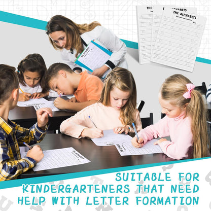 Eaasty Alphabet Tracing Paper Trace Letters Alphabet Handwriting Practice Workbook for Kids Ages 3-5 Practice Paper Learning to Write Letters for Pre K and Kindergarten(100 Pcs,8.5x11 Inches)