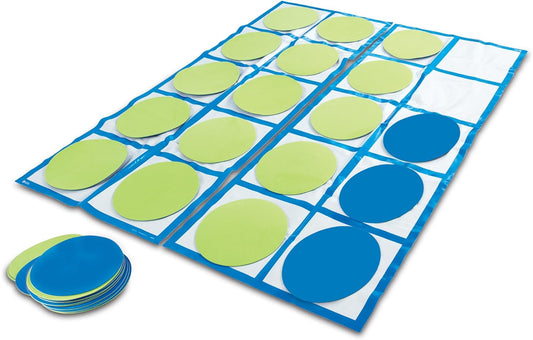 Learning Resources Ten Frame Floor Mat Activity Set, Math Manipulatives for Preschool & Kindergarten, Gross Motor Number & Place Value Games, Classroom Use, Lightweight, Multicolor