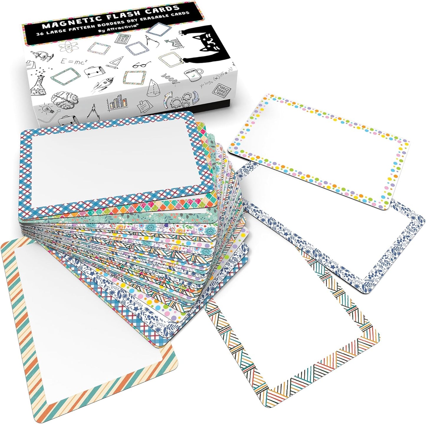 Attractivia Dry Erase Magnetic Labels 7.3 x 5.6 in, Dry Erase Magnets, 20-Pack, White Erasable Write-On All-Purpose Labels, for Office, Education, Home, Whiteboard