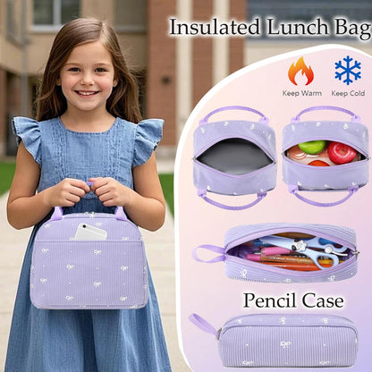 Girls Backpack for Elementary Unicorn Backpack Kids Backpack School Bookbag for Girls 3 in 1 Set Back to School