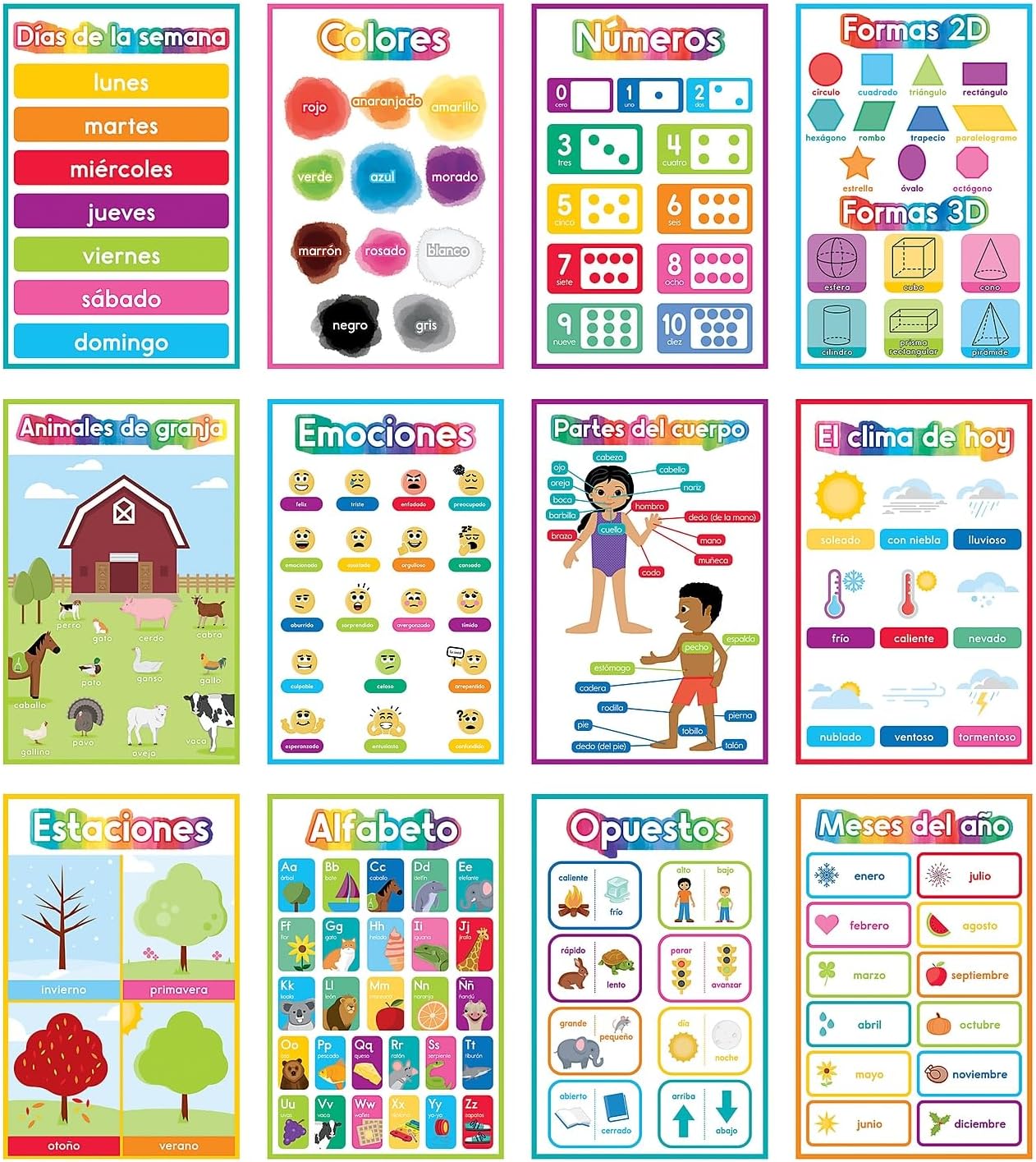 Carson Dellosa 14-Piece Mathematics Strategy Posters, 8.5" x 11" Wall Art Ten Frame, Counting, Number Line, Math Manipulatives, Facts, and More Strategies, Classroom Decor and Teacher Supplies
