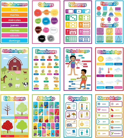 Carson Dellosa 14-Piece Mathematics Strategy Posters, 8.5" x 11" Wall Art Ten Frame, Counting, Number Line, Math Manipulatives, Facts, and More Strategies, Classroom Decor and Teacher Supplies