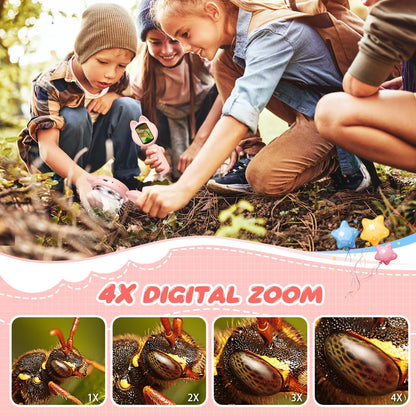 Leipan Magnifying Glass for Kids, 100X Handheld Microscope with 2" LCD Scrren, Kids Magnifer with 8 LED Lights, Christmas Birthday Gifts for Children