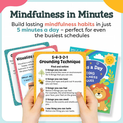 Mindfulness Cards for Kids - Social Emotional Learning Tools, Coping Skills, Self-Regulation Flash Cards, Therapy Resources, Preschool, Special Needs, ADHD, Autism, Counseling Supplies, Learning Game
