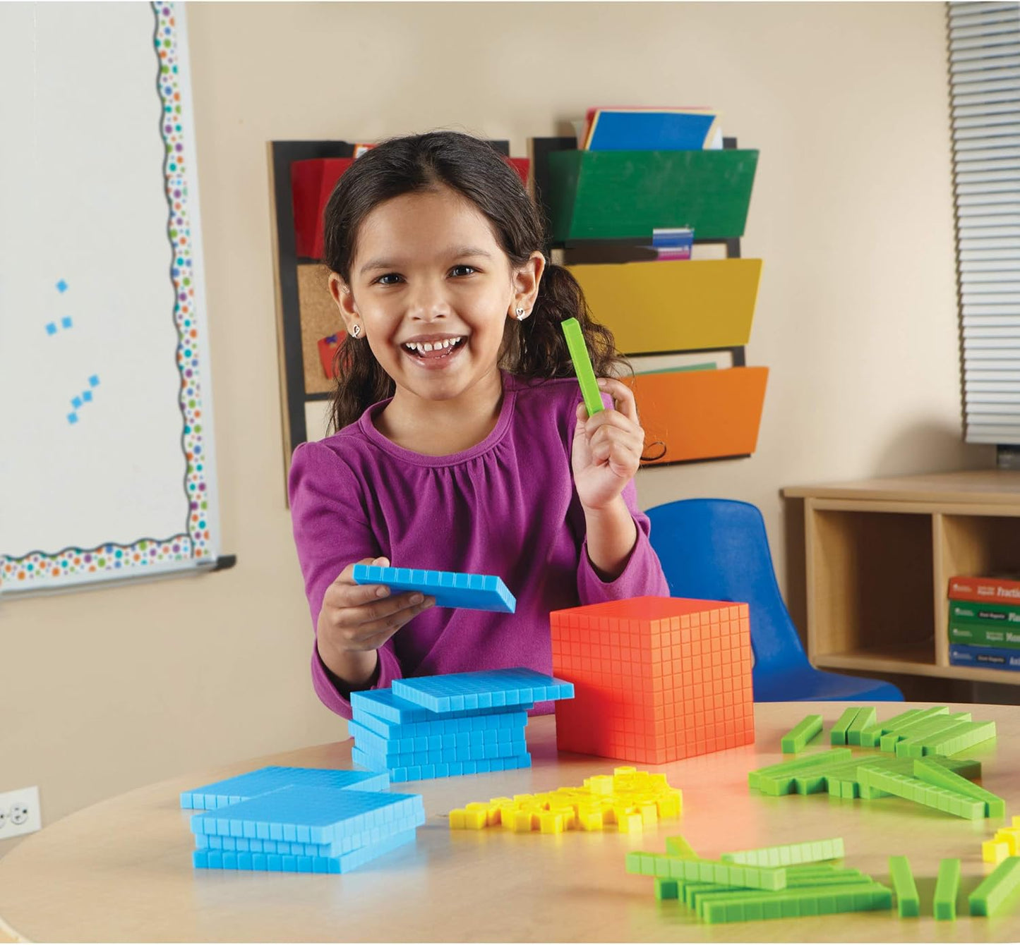 Learning Resources Brights Base Ten Classroom Set, 20-25 Students, 823 Piece Set, Ages 6+ & MathLink Cubes - Set of 100 Cubes, Ages 5+, Kindergarten STEM Activities, Math Manipulatives and Counters