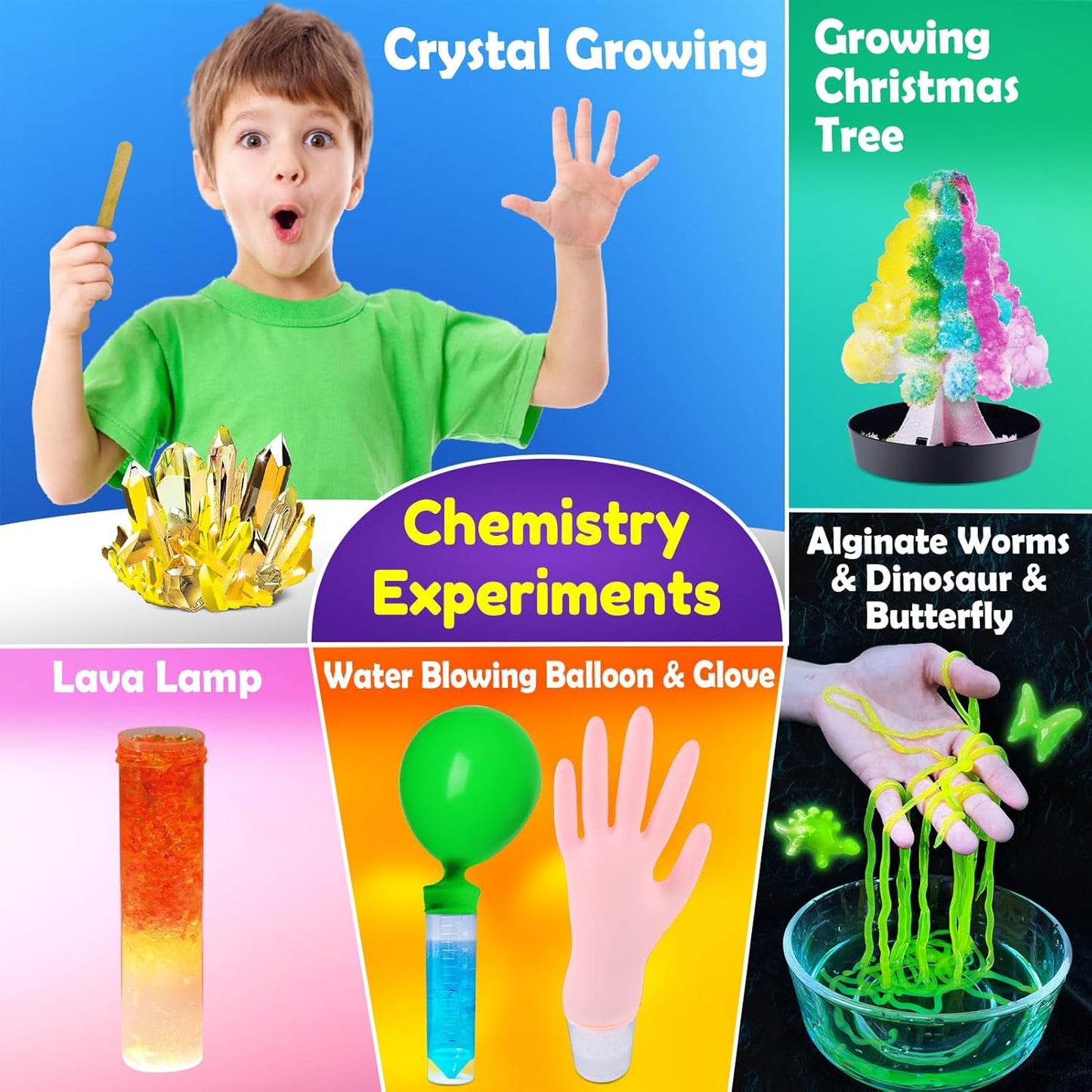 UNGLINGA Science Advent Calendar 2025 for Kids - 24 Days of S.T.E.M Experiments Chemistry Set, Crystal, Gemstones, Magic, Christmas Birthday Countdown Gifts for Boys Girls