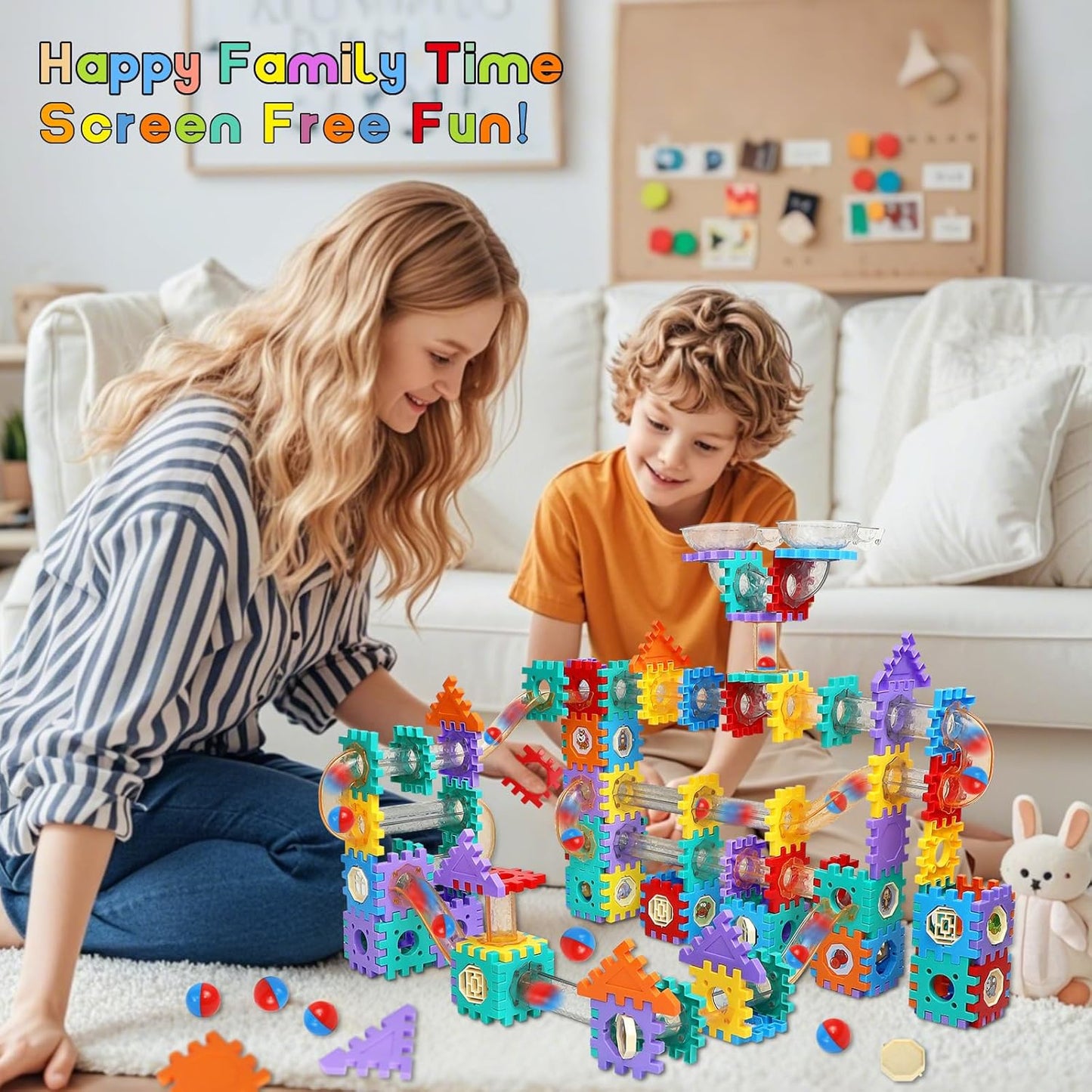 AOSITE 234 PCS STEM Marble Run Building Learning Toy Kid Gift Construction Race Track Marbles Run Building Block for 4 5 6 7 8 9 10 11 12Years, Creative Marble Run Games Boy Girl Birthday Xmas Present