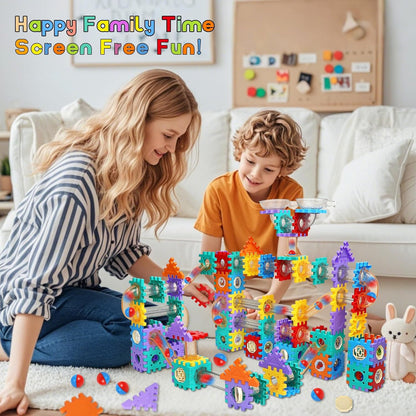 AOSITE 234 PCS STEM Marble Run Building Learning Toy Kid Gift Construction Race Track Marbles Run Building Block for 4 5 6 7 8 9 10 11 12Years, Creative Marble Run Games Boy Girl Birthday Xmas Present