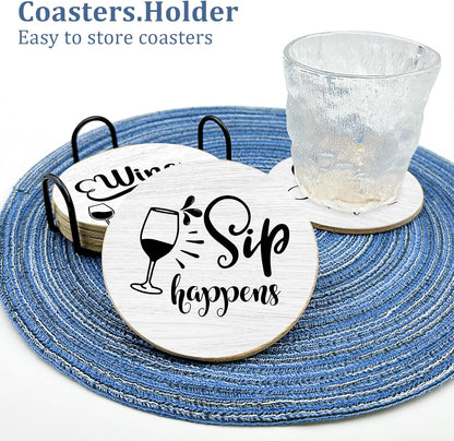 Golden Girls TV Show Merchandise,6 PCS Cork Coasters for Drinks,Funny Set with Coasters Holder,Golden Girls Fans Clean Dirty Dishwasher Magnet,Refrigerator Sign Kitchen Decor Gifts
