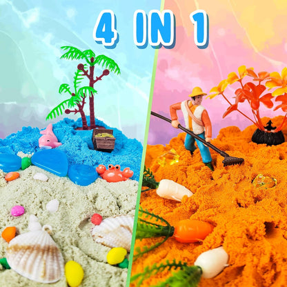 Dino & Ocean Sensory Bin, Dino & Ocean Sensory Toys with Play Sand for Toddlers Boys and Girls,Kids Toys Gift Sand Box for Age 3 4 5 6 7 8