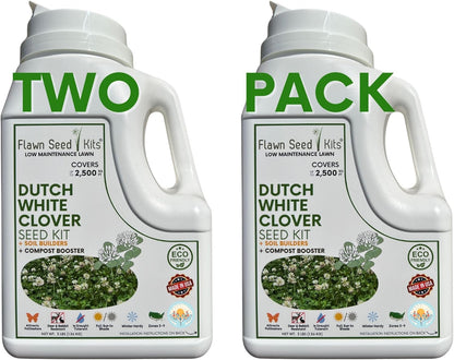 Lawn Seed Kits Dutch White Clover Seed Kit, Easy Spread Shakers, Low Maintenance Lawn, Alternative Ground Cover, Covers up to 250 Sqft