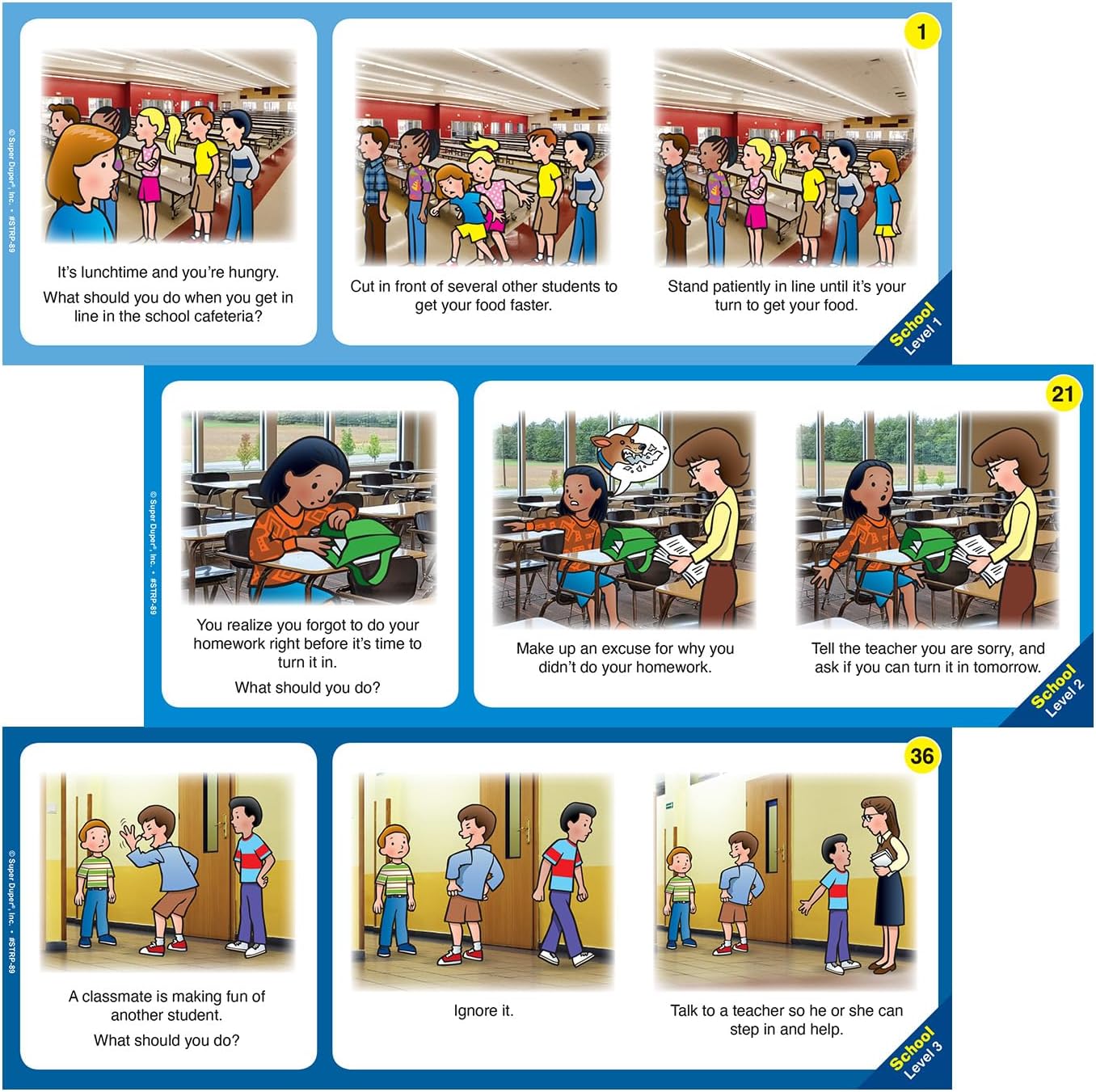 Super Duper Publications Making Good Social Choices Skill Strips®, Critical Thinking Flashcards, Educational Resource