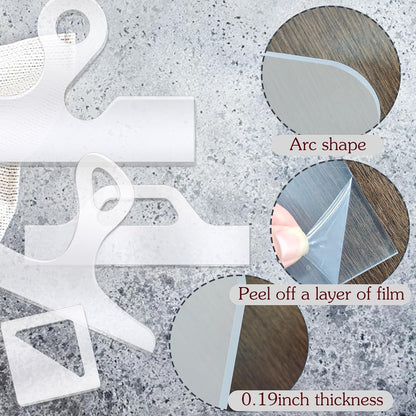 Router Templates, 4pcs Acrylic Charcuterie Board Handle Template, LYMOI Clear Cut Board Thick Handle Template, Angled Curvy Tracing Stencils Cut Guide Tools for Kitchen Woodworking. (Style 1)