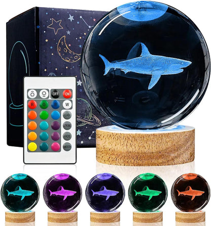 3D Solar System Crystal Ball Night Light with 16 Color LED Wooden Base, Upgraded 3.15 Inch Galaxy Planets Glass Ball Lamps with Remote for Birthday Christmas, Astronomy Space Gifts for Boys Girls