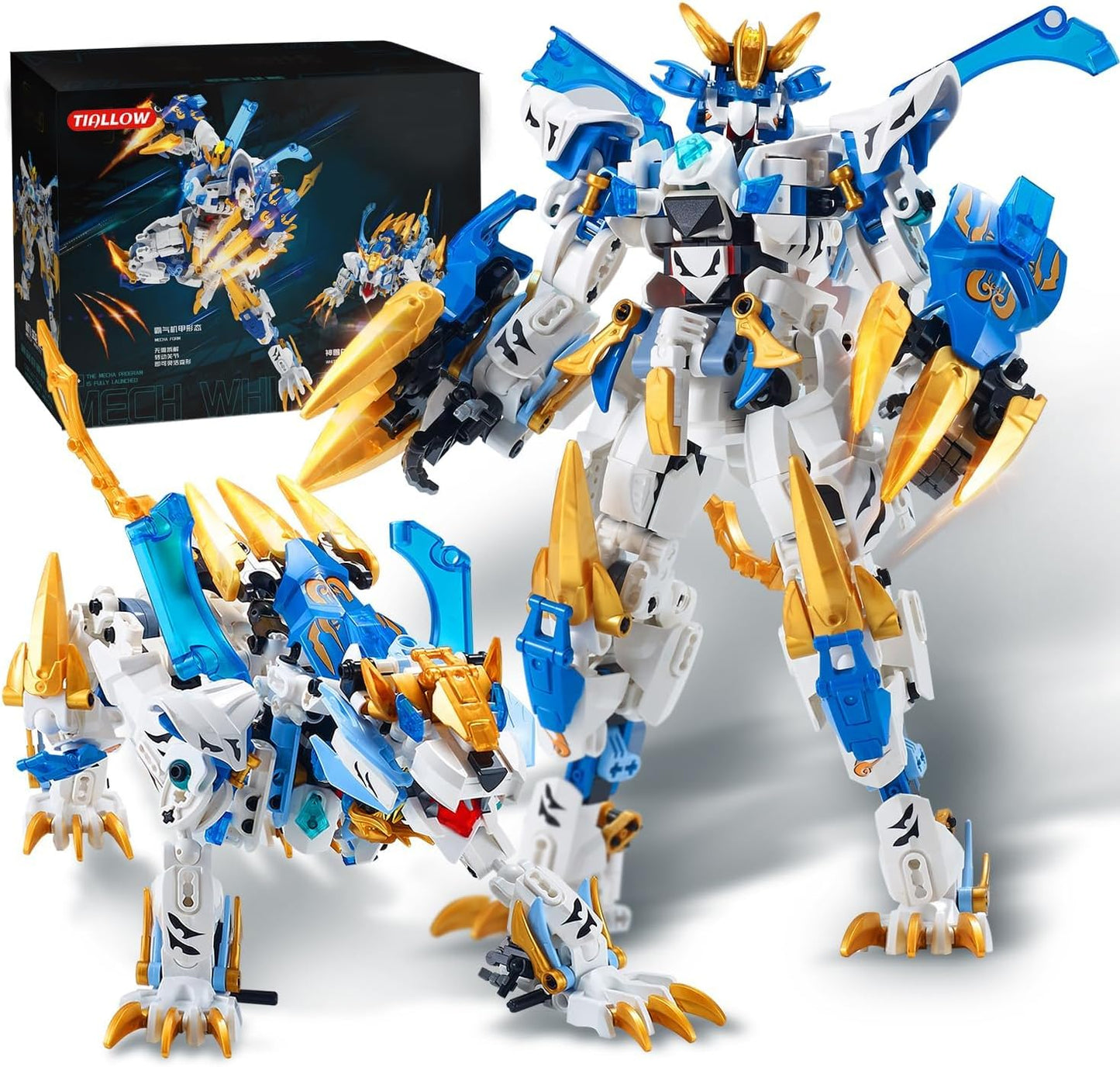 TIALLOW Pterodactyl Robot 2 in 1 Building Toy Sets, Dinosaurs Mech Transforming Building Block Model, Mecha Action Figures Pterosaur Building Kits, for Boys, Adult Age 8-12 (Pterodactyl)