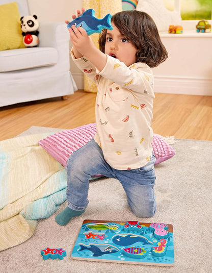 B. toys – Peek & Explore – School BusChunky Puzzle for Toddlers,Educational & Developmental Toys for Kids – 2+ Years