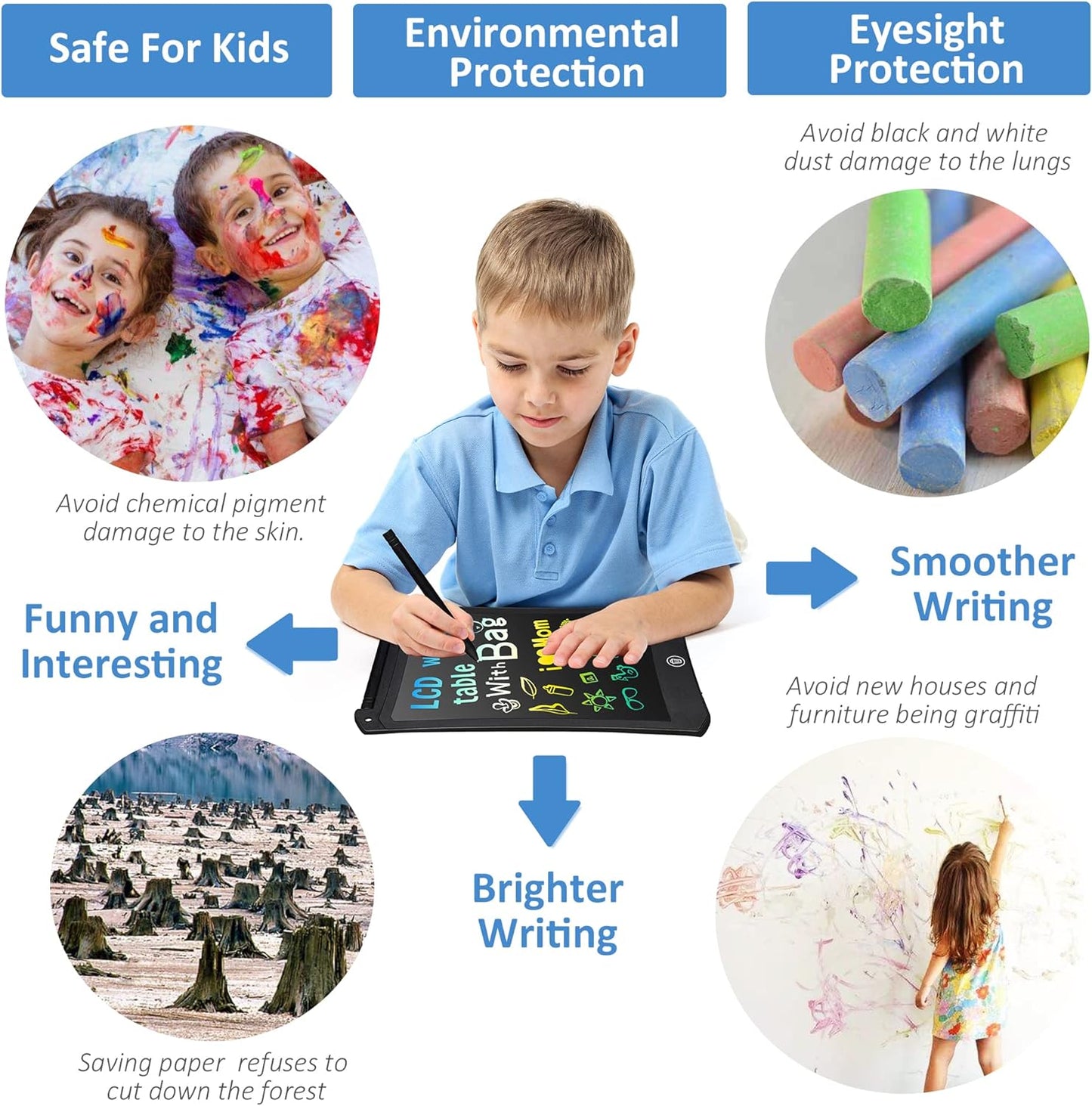 4 Pack LCD Writing Tablet for Kids, Colorful Toddler Drawing Tablet Doodle Board, Erasable Reusable Electronic Drawing Pad, LEYAOYAO Educational and Learning Toy for 3-6 Years Old Boy and Girl
