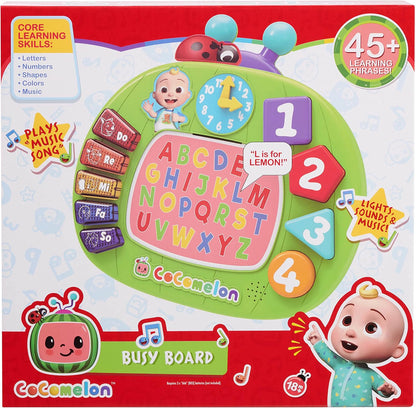 Just Play CoComelon Learning Melon Busy Board, Over 45 Phrases, Preschool Learning and Education, Kids Toys for Ages 18 Month, Amazon Exclusive