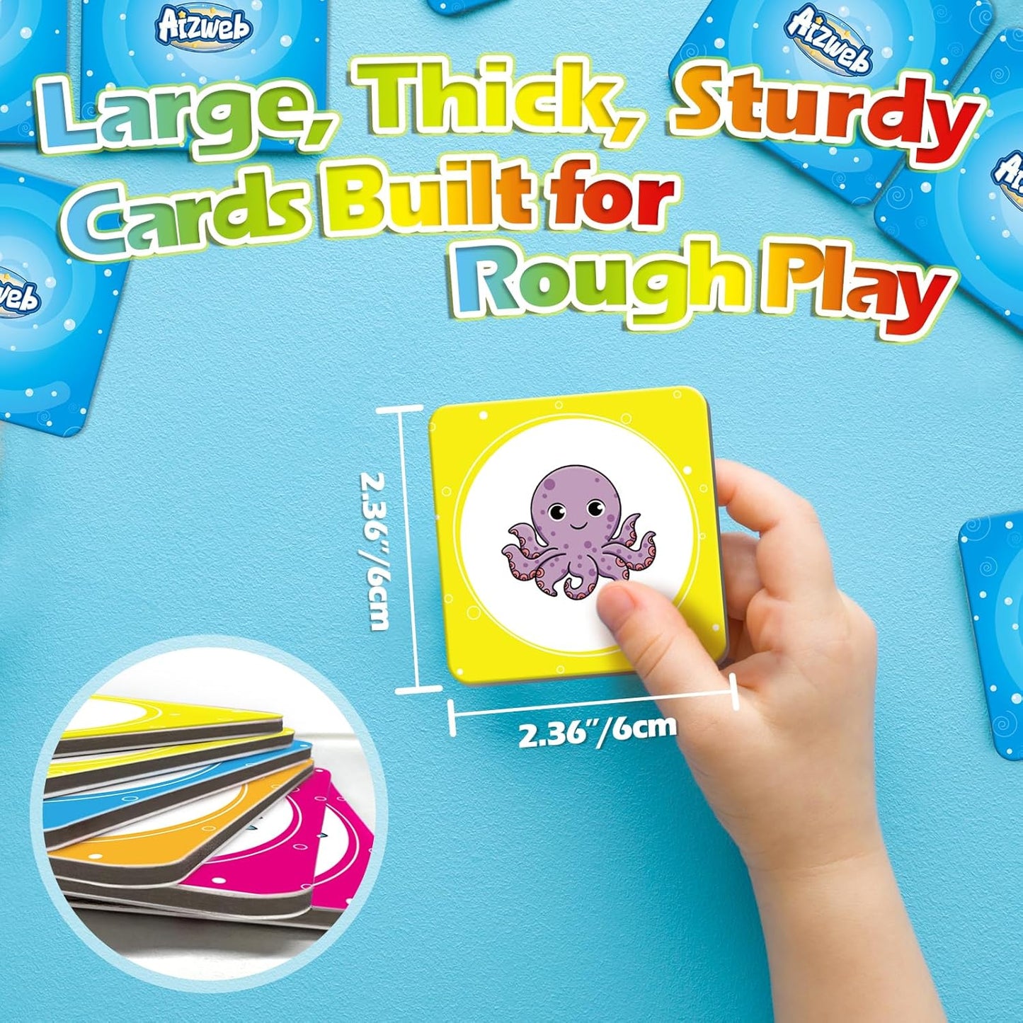 Aizweb CVC Word Match Game - 60 Pc Toddler Card Games for Kids Ages 3-6, Phonics Flash Cards for Preschool & Kindergarten Learning Activities, Educational Toys for Home School Supplies