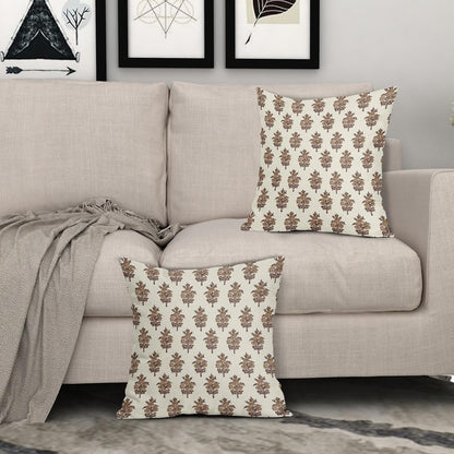 Sage Green Blue Floral Block Print Pillow Covers 18x18 Set of 2 Spring Flower Pattern Decorative Throw Pillowcases Outdoor Rustic Farmhouse Square Cushion Cases Decor for Home Couch Sofa Bed
