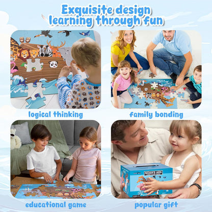 LovesTown Floor Puzzles for Kids, Jumbo Animal Puzzle, Educational Learning Toys for Family Entertainment and Preschool Education, 48 PCS 3 x 2 Ft