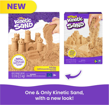 Kinetic Sand, 3.25lbs Beach Play Sand, Amazon Exclusive, Moldable Sensory Toys for Kids, Resealable Bag (Packaging May Vary), for Ages 3 and up
