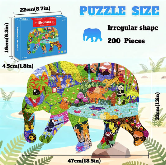 GIVEITALL Irregular Animal Puzzles for Kids Ages 4-6 6-8 8-10 10-12 Year Old,Panda Puzzle 180 Pieces Enlightening Floor Puzzle Game Creative Gifts for Boys Girls (Panda)