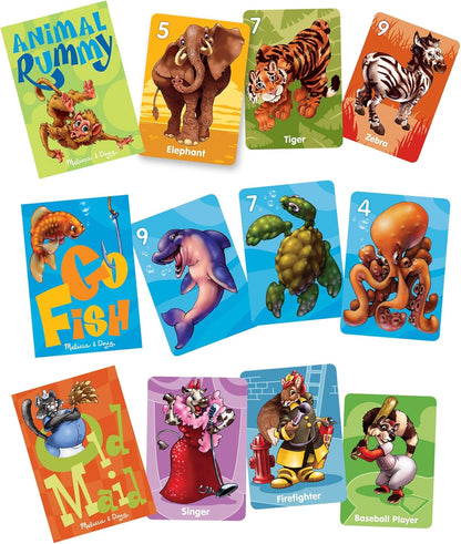Melissa & Doug Classic Card Games Set - Old Maid, Go Fish, Rummy - FSC Certified