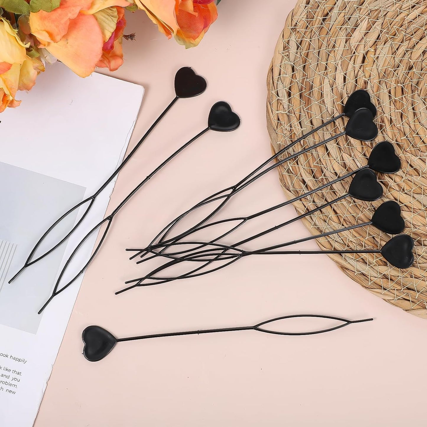 32 Pcs Bead Tool for Hair, Hair Beader Tool Kit, Easy Bead Threader for Hairs for Braids, Ponytail and Hairs Tail Styling, Automatic Beads Loader Threading Applicator, Black