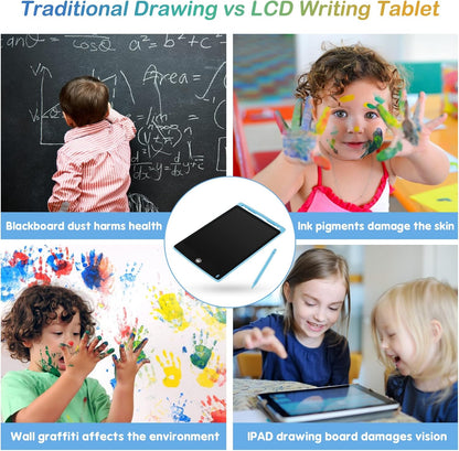 2 Pack LCD Writing Tablet, Electronic Drawing Writing Board, Erasable Drawing Doodle Board, Doodle Pad Toys for Kids Adults Learning & Education, 8.5IN(Blue+Pink)