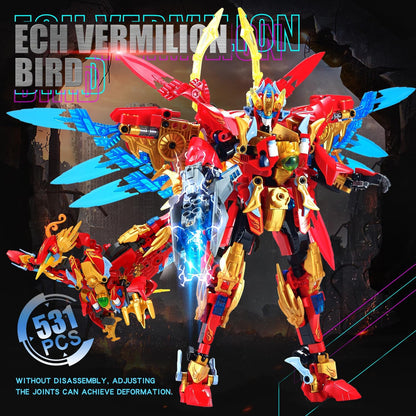 TIALLOW Pterodactyl Robot 2 in 1 Building Toy Sets, Dinosaurs Mech Transforming Building Block Model, Mecha Action Figures Pterosaur Building Kits, for Boys, Adult Age 8-12 (Pterodactyl)