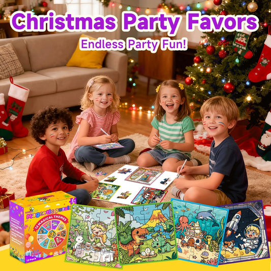 24 Pack Easter Party Favors for Kids, Magnetic Puzzle Books Bulk for Toddlers 3-5 & Kids 4-8, Goodie Bag Stuffers, Classroom Prizes, Birthday Return Valentine’s Day Gifts, Travel