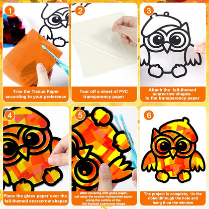 32 Sets Outer Space Suncatchers Craft Kit DIY Window Stained Glass Effect Planet Astronaut Alien Paper Crafts Home School Classroom Decoration Kid Birthday Gift Creative Art Project Activity Game - Colors B