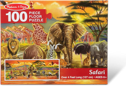 Melissa & Doug African Plains Safari Jumbo Jigsaw Floor Puzzle (100 pcs, Over 4 feet Long)