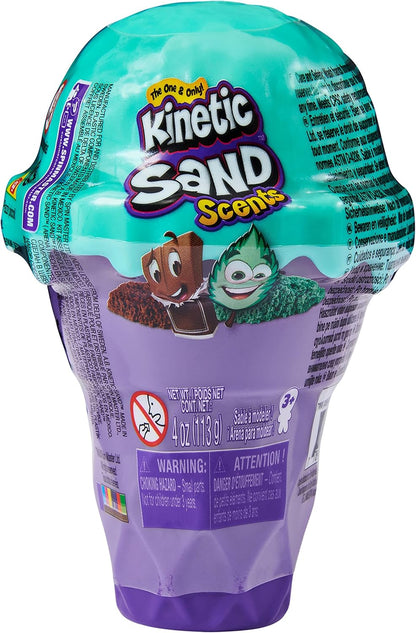 Kinetic Sand Scents, 4oz Ice Cream Cone Container with 2 Colors of All-Natural Scented (Styles May Vary)