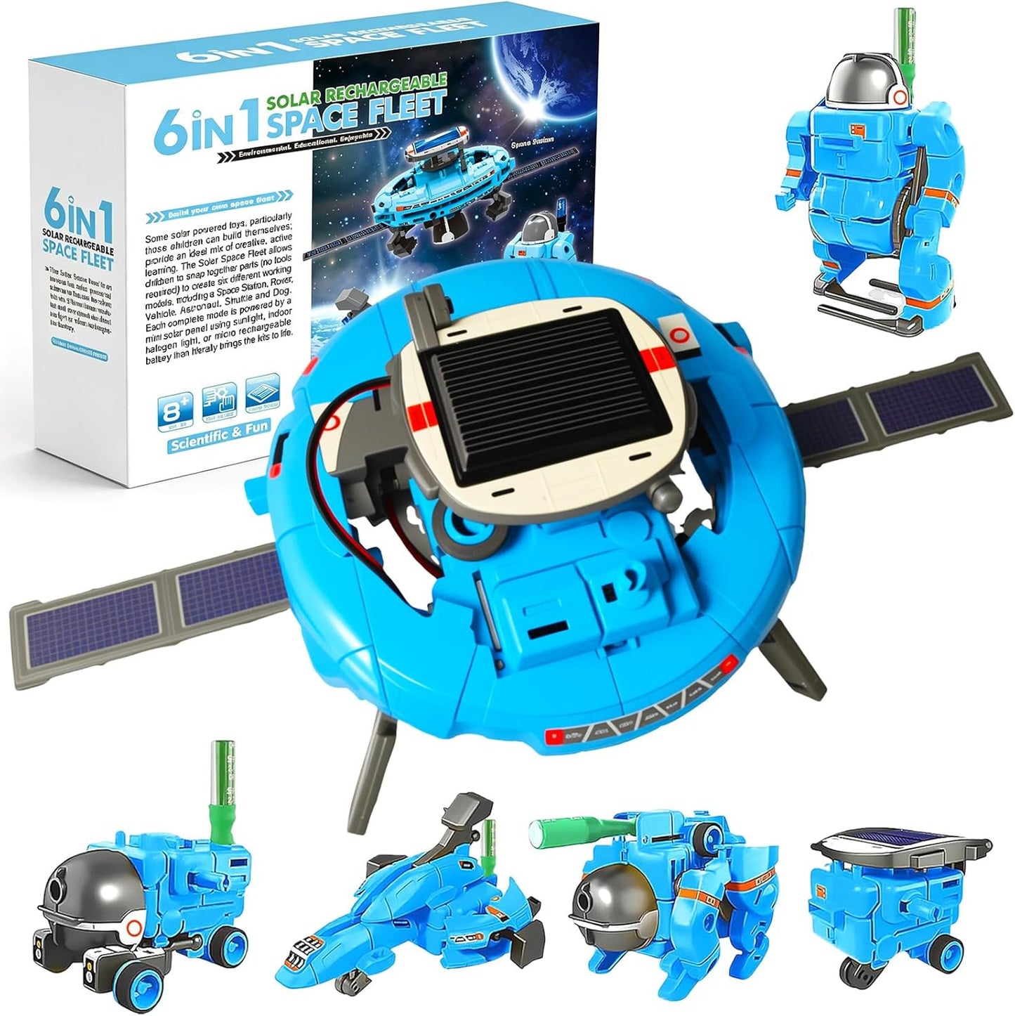 6-in-1 Solar Robot Building Kit for Boys Aged 8-13, Educational Robotic Toys for Kids, Science Kits STEM Toys Birthday Gifts for 8 9 10 11 12 Years Old Boys Girls Teens