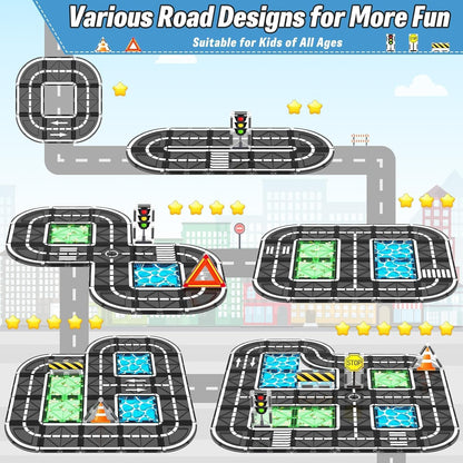 Magnetic Tiles, Magnetic Blocks Engineering Construction Vehicle Road Set, Toddler Toys for 3 4 5 Year Old Boys Girls Montessori Preschool Classroom Must Haves STEM Educational Kids Toys Birthday Gift