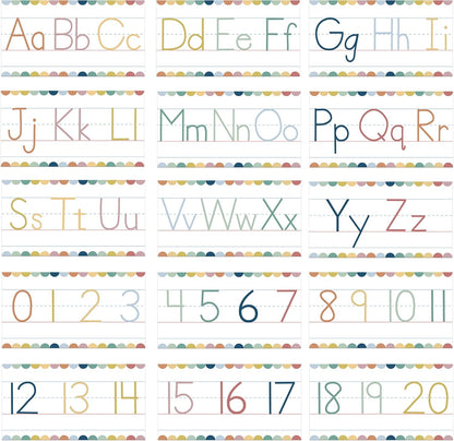 Alphabet for Classroom Wall - 15 PCS Crayon ABC Manuscript Alphabet Line for Classroom Wall Alphabet Bulletin Board Set for Pre School Elementary Classroom Homeschool, Playroom Bedroom Decorations