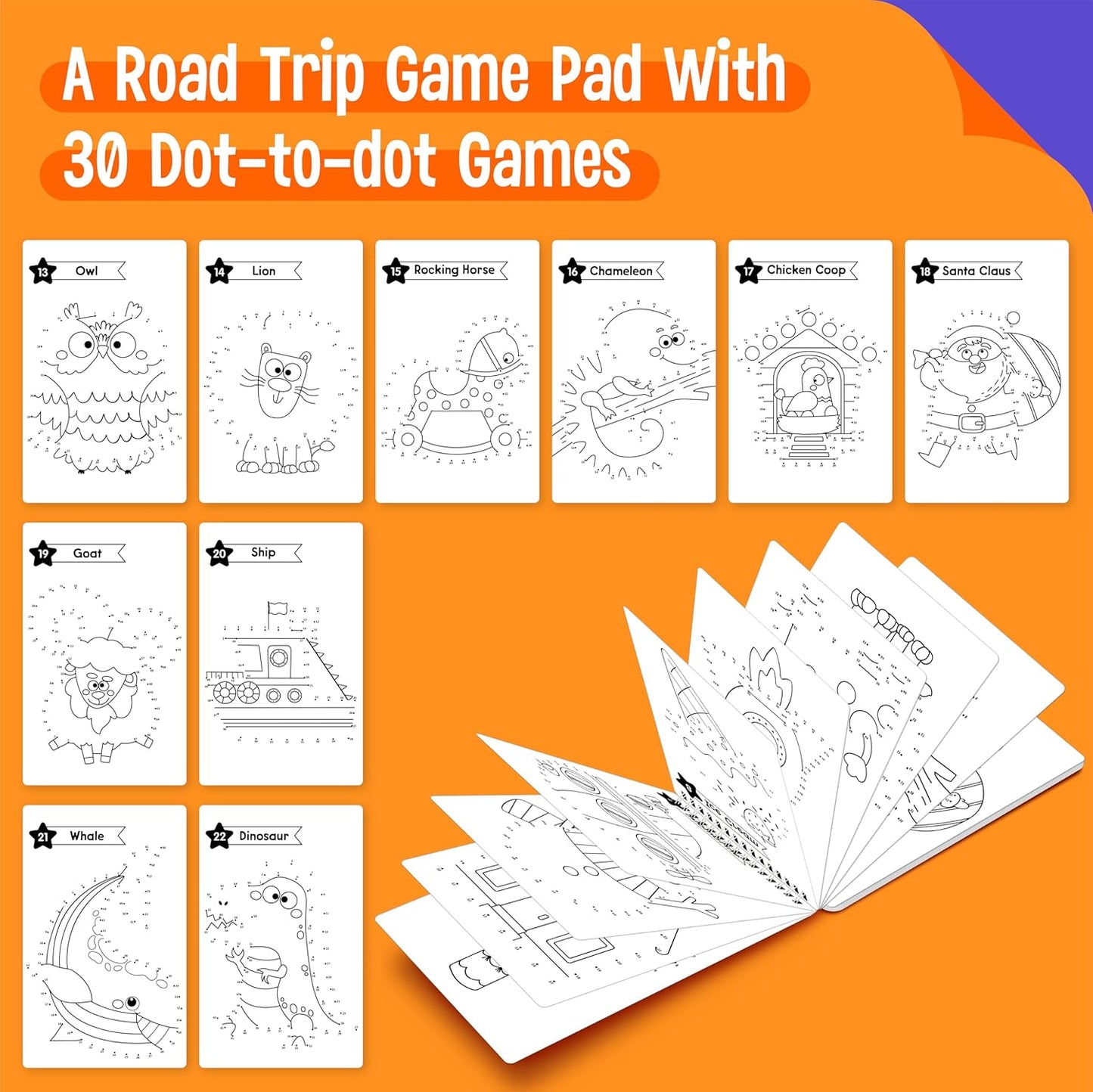 Logic Puzzles Game Pad, 30 Reusable & Erasable Logical Thinking Games-Sudoku, Scavenger Hunt, Math Games, Dry Erase Brain-Boosting Puzzles Activities Pad for Kids, Road Trip, Airplane & Car Travel